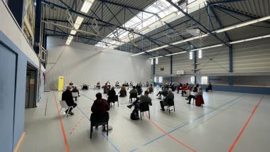 FDP Aufstellungsversammlung mit Abstand und Maske in der VFL-Halle in Hessisch Oldendorf